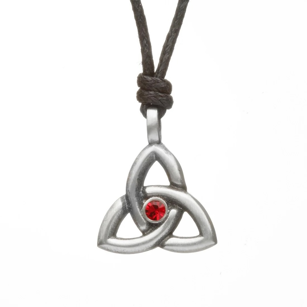 Celtic Trinity Knot July Birthstone Adjustable Necklace